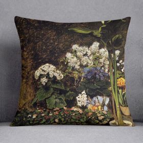 Mixed Spring Flowers by Renoir Pillow (Insert: Without Insert, size: 14" X 14")