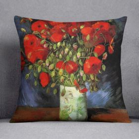 Red Poppies by Van Gogh Pillow (Insert: Without Insert, size: 20" X 20")