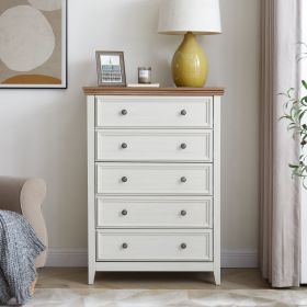 Modern 6 Dresser Drawers Storage Cabinet (Drawer: 5, Color: Beige)