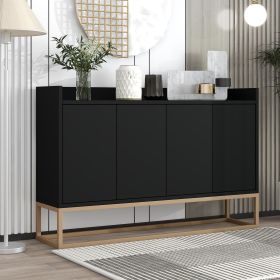 Modern Sideboard Buffet Cabinet with Large Storage Space (Material: Particle Board, Color: Black)