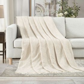 VERAMUSE 100% Cotton Waffle Weave Blanket (Color: White, size: 108" x 90")