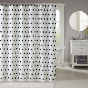 Madison Park Sophie Pom Pom Shower Curtain (Color: as Pic)