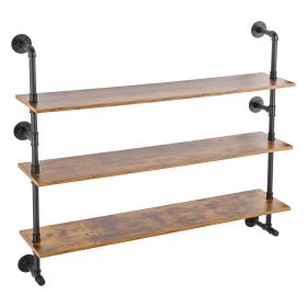 VEVOR Industrial Pipe Shelf 3 Tier Wall-Mount (size: 48 X 9.84 In)