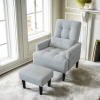 Living room sofa single chair with ottoman, Modern multi-function fabric living room chair bed