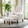 Living room sofa single chair with ottoman, Modern multi-function fabric living room chair bed