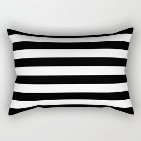 Black Lines Rectangle Pillow (size: MEDIUM 20" X 14")