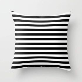 Modern Black White Stripes Monochrome Pattern Pillow (size: 24" x 24")