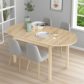 PineWood Kitchen Table, Drop Leaf Tables For Small Spaces Non-slip Foot Pads For Kitchen Dining Room (Option: Natural wood finish)