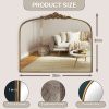 Ornate Baroque Vintage Gold Mirror - 19"X27" Arched Antique Brass Mirror with Full Metal Frame - Perfect for Entryway, Fireplace, Living Room, Hallway