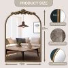 Ornate Baroque Vintage Gold Mirror - 19"X27" Arched Antique Brass Mirror with Full Metal Frame - Perfect for Entryway, Fireplace, Living Room, Hallway