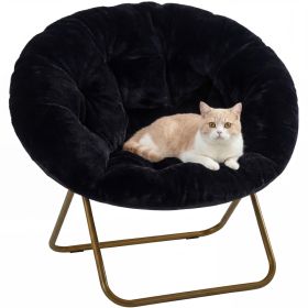 Comfortable Disc Chairs Faux Fur Furniture Bedroom Living Room  Size White (Option: Black)