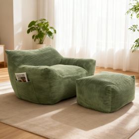 Bean Bag Chair For Adults, Oversized Comfy Beanbag Living Room Lazy Sofa For Bedroom & Dorm (Option: Green)