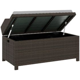 Outdoor Bench with Storage (Option: Brown Gray)