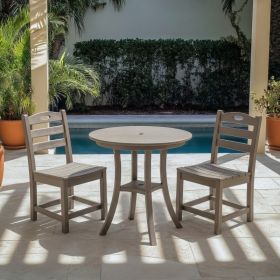 Antique Brown 3-Piece Patio Bistro Set With Round Table And 2 Chairs (Option: Antique brown)