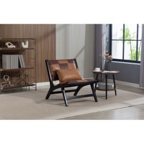 Modern Boho Accent Chairs For Living Room,Mid Century Lounge Chair,Side Chair Indoor (Option: Antique brown)