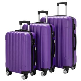 3-in-1 Multifunctional Large Capacity Traveling Storage Suitcase Luggage Set Purple (Option: defaulttitle)