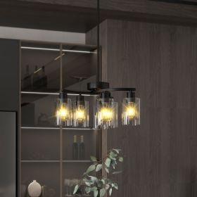 6-Light Modern Black Chandelier, Contemporary Light Fixture, Adjustable Height (Option: Black)