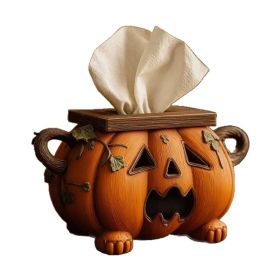 Halloween Pumpkin Tissue Box Holder Sanitary Rack (Option: 19cm)