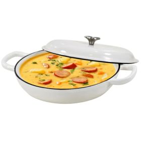Enameled Cast Iron Dutch Oven, 3.8 Quart Dutch Oven Pot With Lid, Non Stick Cast Iron Pot, Round Oven Safe Up To, Use For Marinate, Cook, Bake An (Option: White)